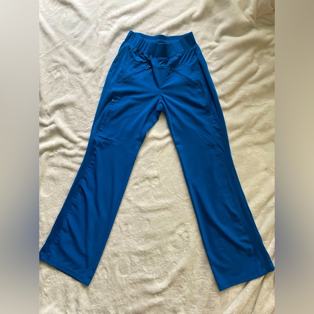 XS WHITE CROSS SCRUB PANTS WORN ONCE! ROYAL BLUE💙💙💙